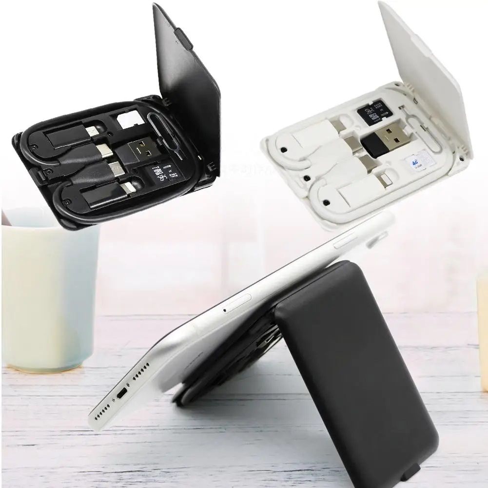 Multi Pin Adapters - 6 in 1 Phone Multifunctional Charging Cable Tool Kit-USB Type-C Converter Organizer SIM Storage