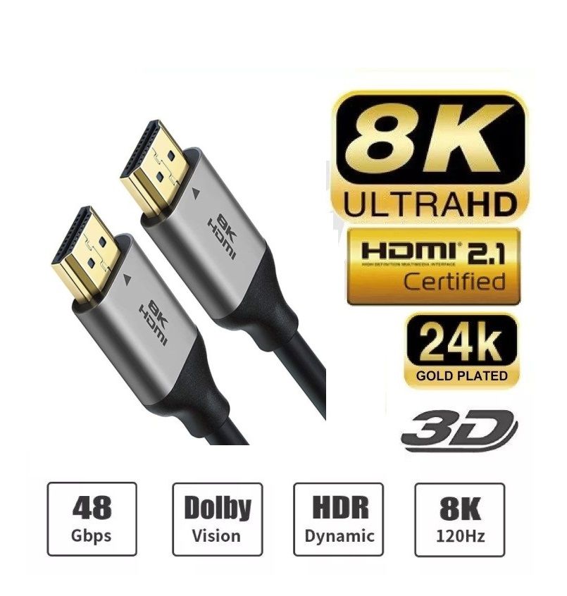 Safebros Premium HDMI Cable -8K 2.1&4K 2.0 -Certified UHD Speed 4K@120Hz 8K@60Hz,Dolby&DTS:X,HDR 10-Xbox/TV/PS5/HDTV