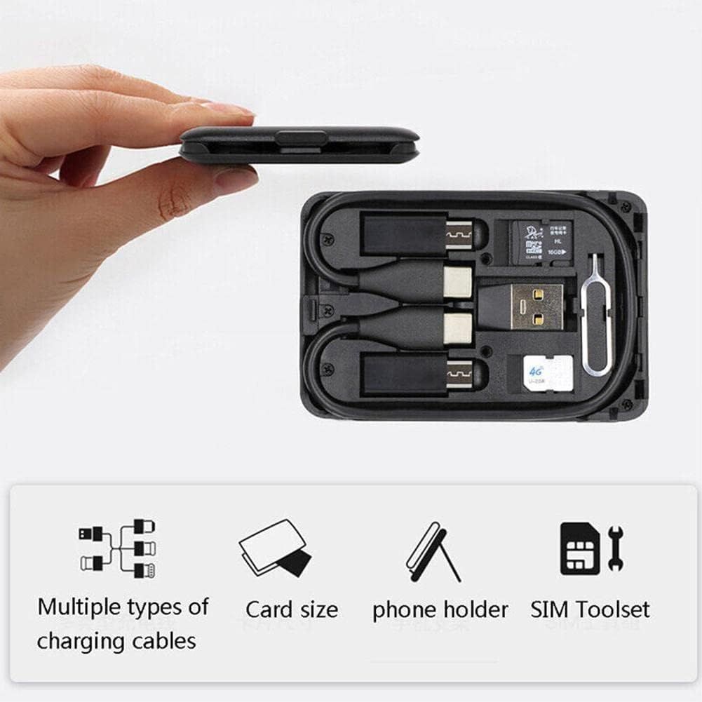 Multi Pin Adapters - 6 in 1 Phone Multifunctional Charging Cable Tool Kit-USB Type-C Converter Organizer SIM Storage