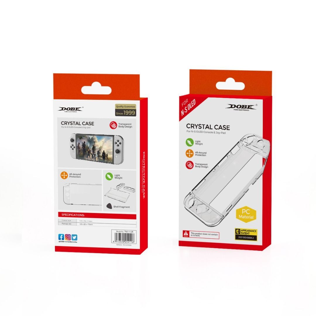 Nintendo Switch OLED Protective Cover Case - PC+TPU All Around Protective Crystal Case Shock Absorption - TNS-1133C