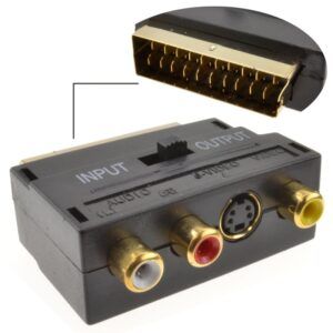 SCART Adaptor, 1x SCART, 3x RCA Audio Adapter Converter & Mini-DIN, Pack of 2 - Gold-plated connectors
