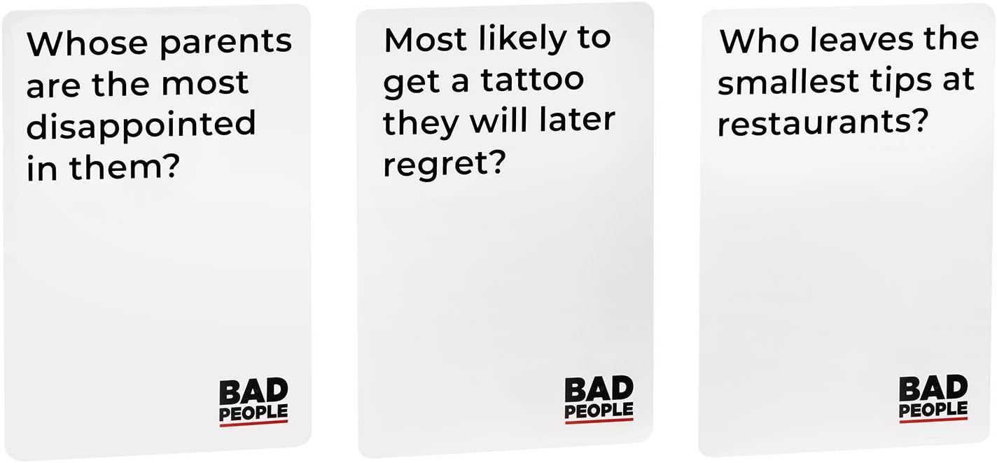 BAD PEOPLE - Fun Card Game for Adults - Find Out What Your Friends Really Think of You