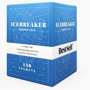 Icebreaker Deeper Talk Deck - BestSelf Conversation Starter Card Pack to Deepen Friendships with 150 Prompts