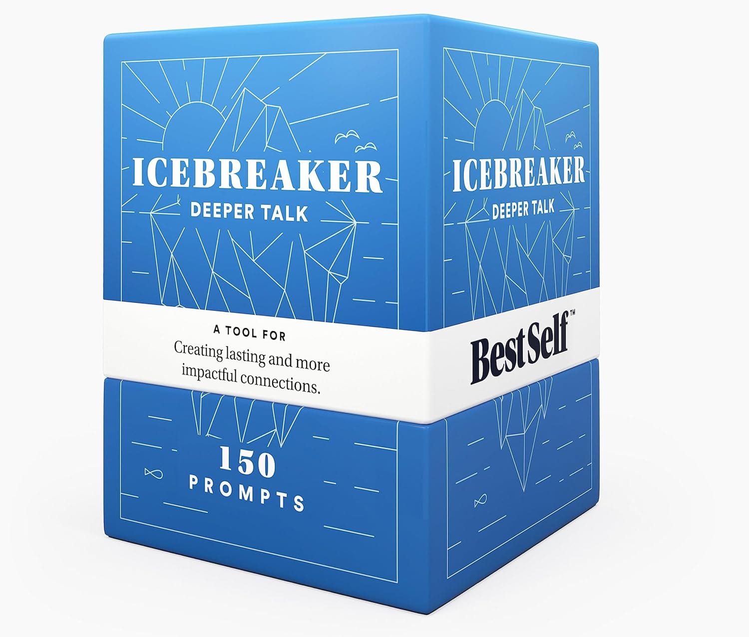 Icebreaker Deeper Talk Deck - BestSelf Conversation Starter Card Pack to Deepen Friendships with 150 Prompts