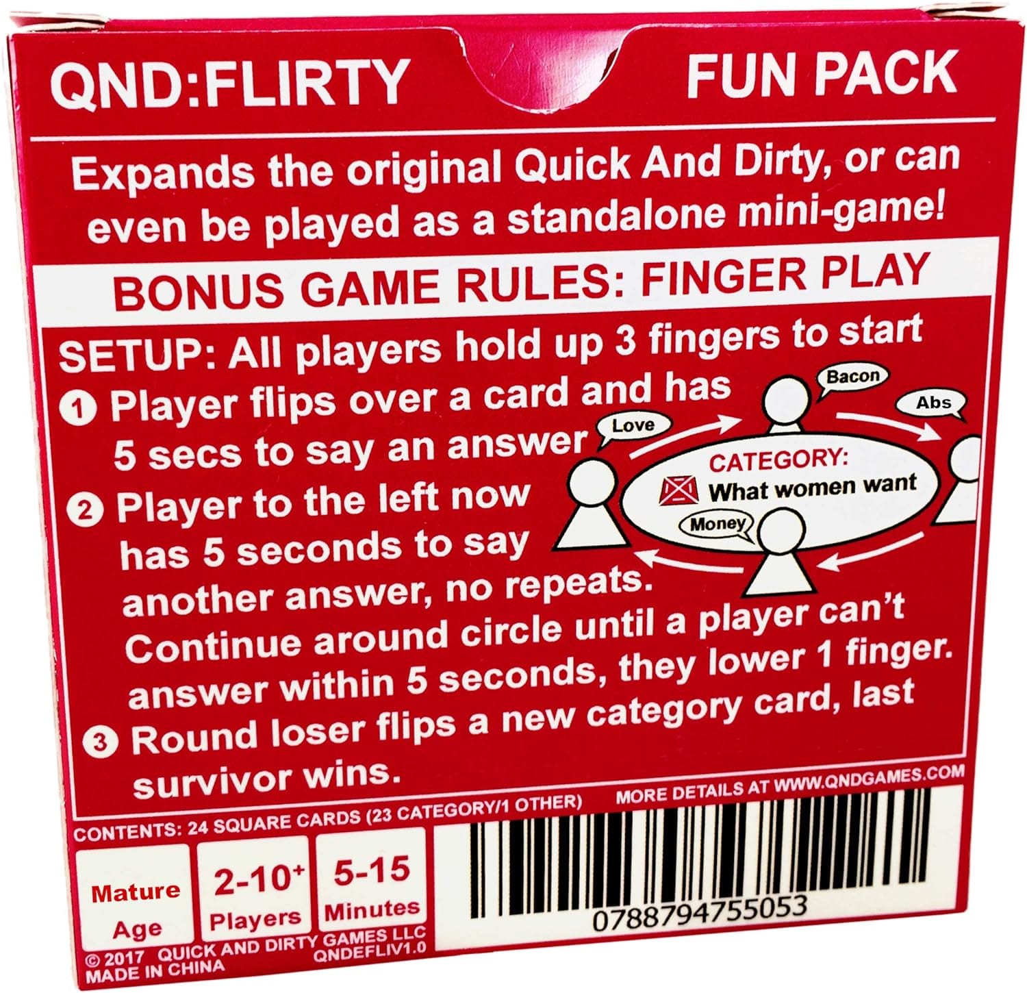 Quick And Dirty: Flirty Fun Pack - Card Game - Fun Mini-Game or Expansion Pack