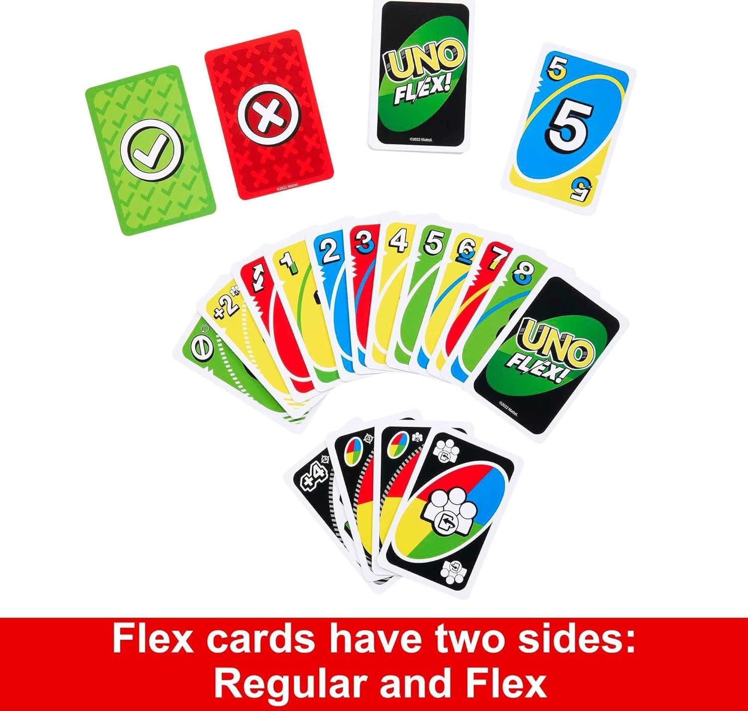 UNO Flex Card Game, Fun Games for Adult and Party Game Night, 2 to 6 Players