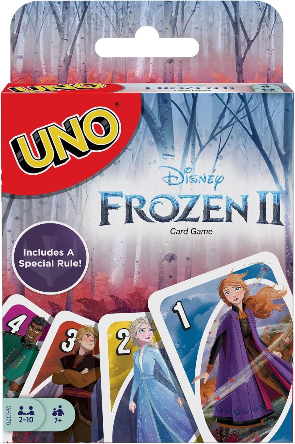 Frozen II UNO Children's Fun Cartoon Card Game, Blue, 36 Pieces