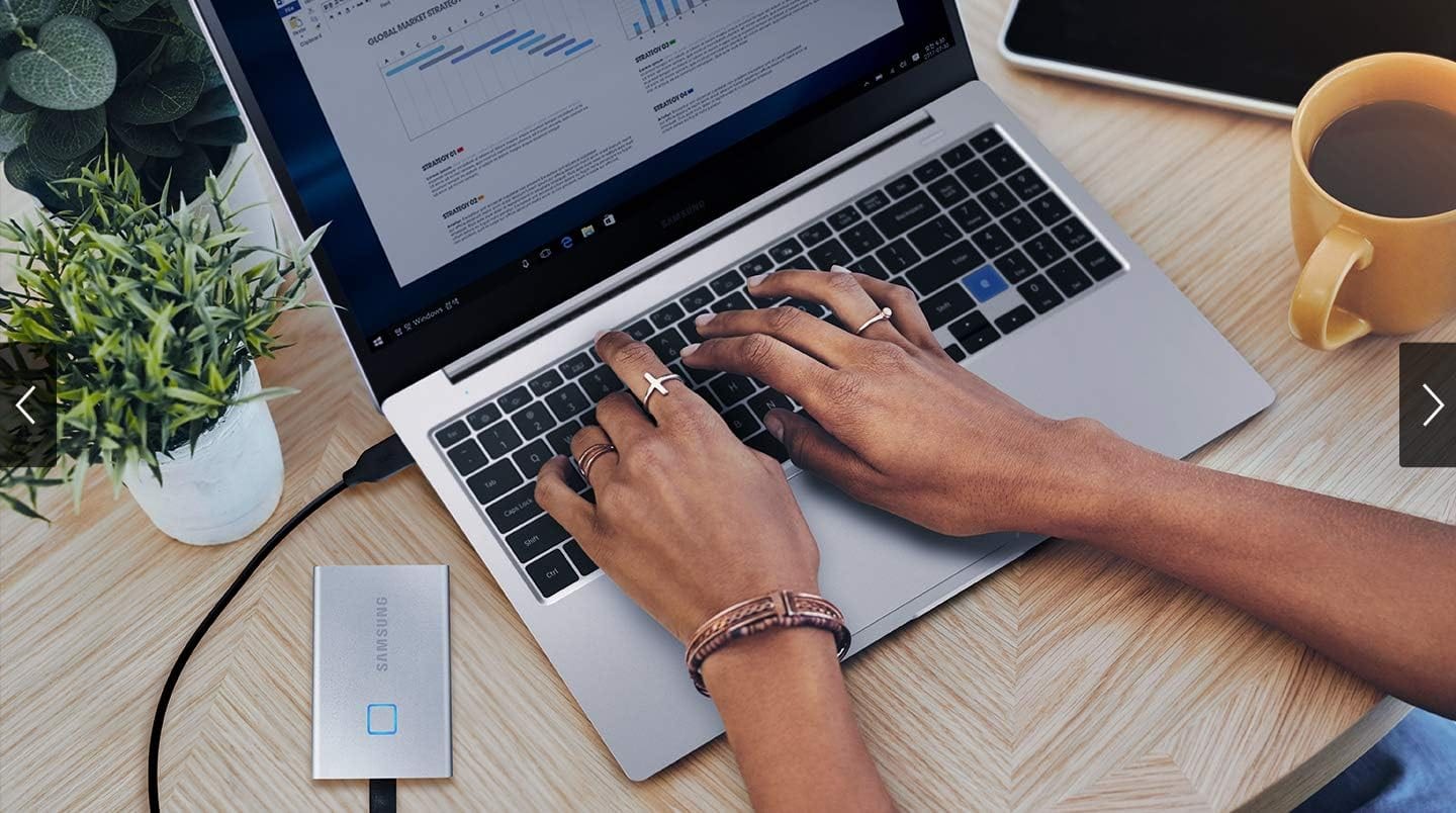 SAMSUNG SSD T7 Portable External Solid State Drive,USB 3.2 Gen 2,Compact Storage Gaming School Students Office Work