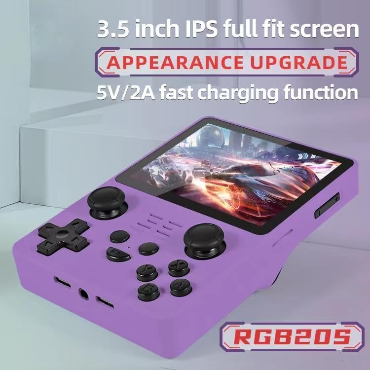 Powkiddy RGB20S Handheld Retro Arcade Game Console, 3.5 Inch Handheld Video Game, 25000+ Games