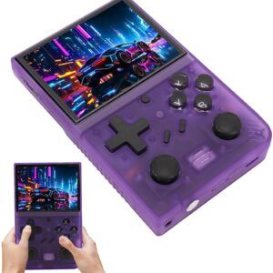 D-R35PLUS Handheld Game Console, 10,000+ Games Optional, Built in Emulators, 3.5 Inch IPS Screen 4 Core 1.5 GHZ Pocket Gaming Console