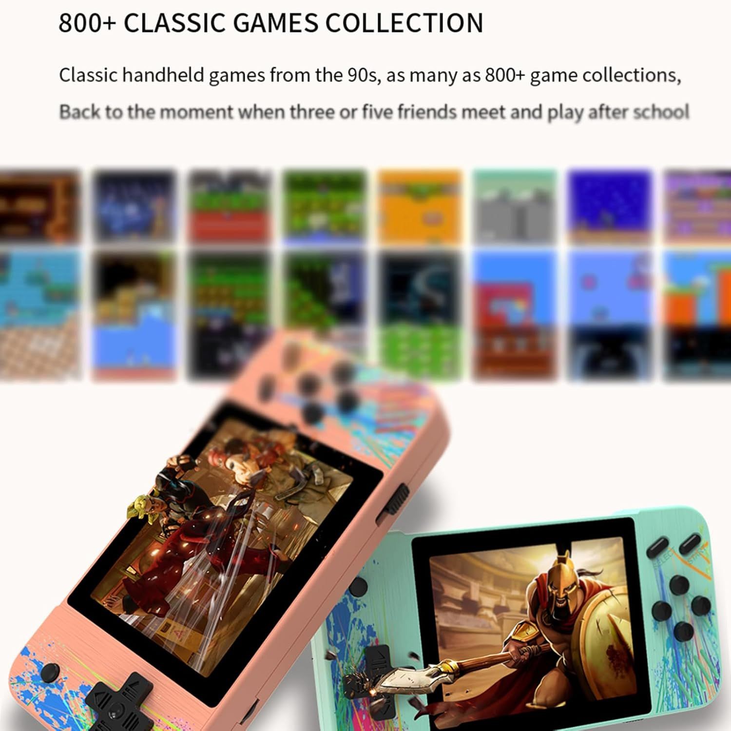 G3 Handheld Game Console 8-Bit Portable Classic Retro Game Consoles Built-in 800 Video Games 3.5 Inch Horizontal Screen Design