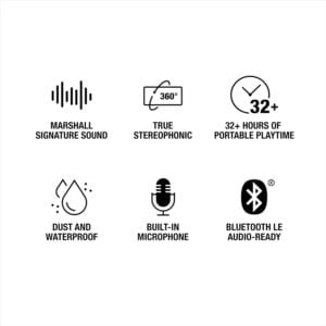 Marshall Emberton III Portable Wireless Bluetooth Speakers Pairable IP67 Water Resistant,32+Hours Playtime Fast Charging