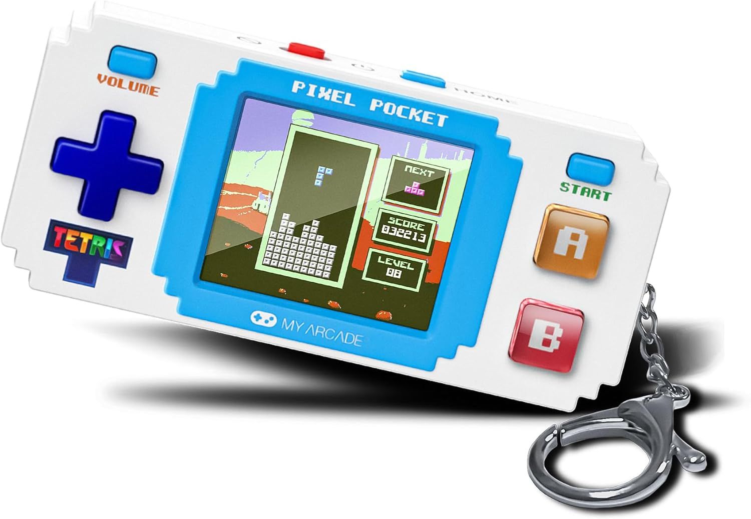 MY ARCADE Tetris Pixel Player: Officially Licensed Tetris Video Game, 10 Bonus Games, Portable Keychain Arcade, Game for Kids and Adults