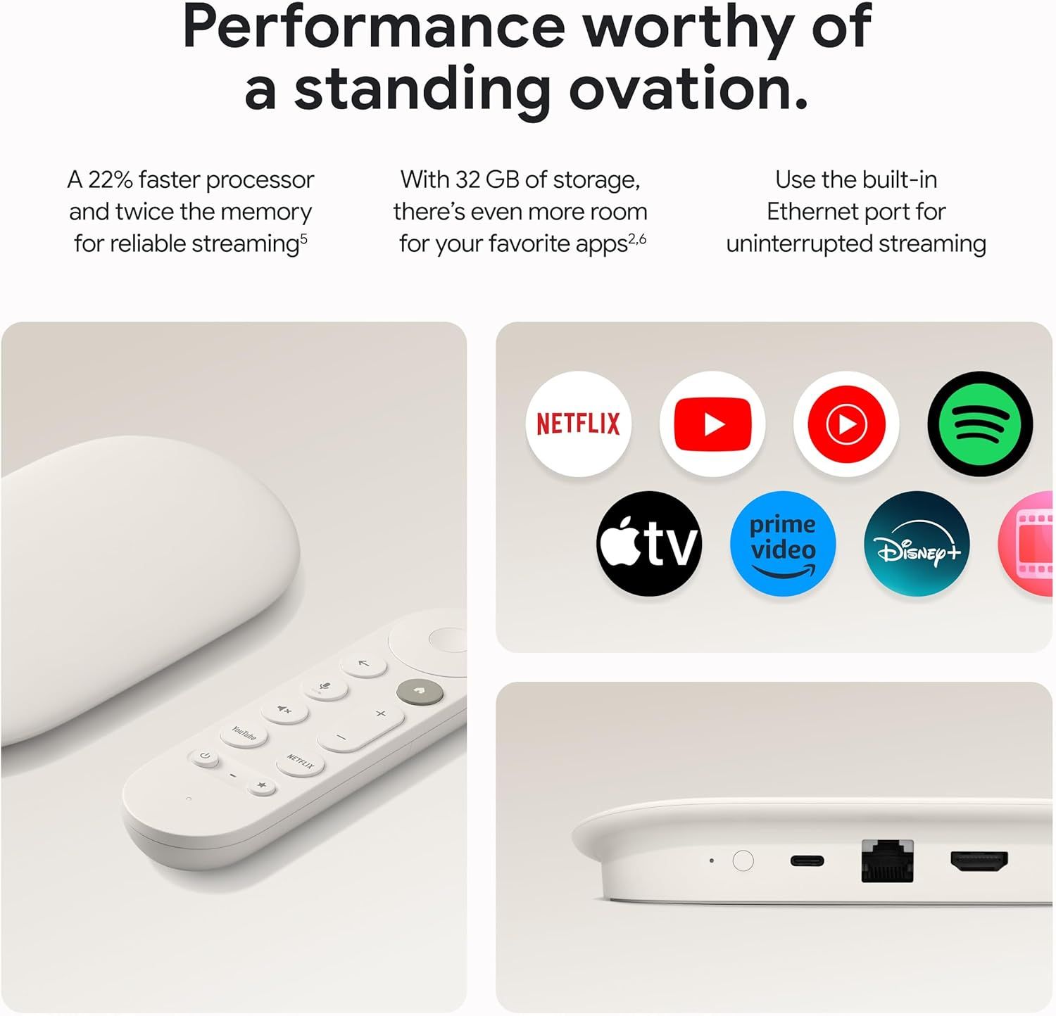 Google TV Streamer 4K - Fast Streaming Entertainment on Your TV with Voice Search Remote - Watch Movies, Shows, Live TV, and Netflix in 4K HDR - Smart Home Control - 32 GB of Storage