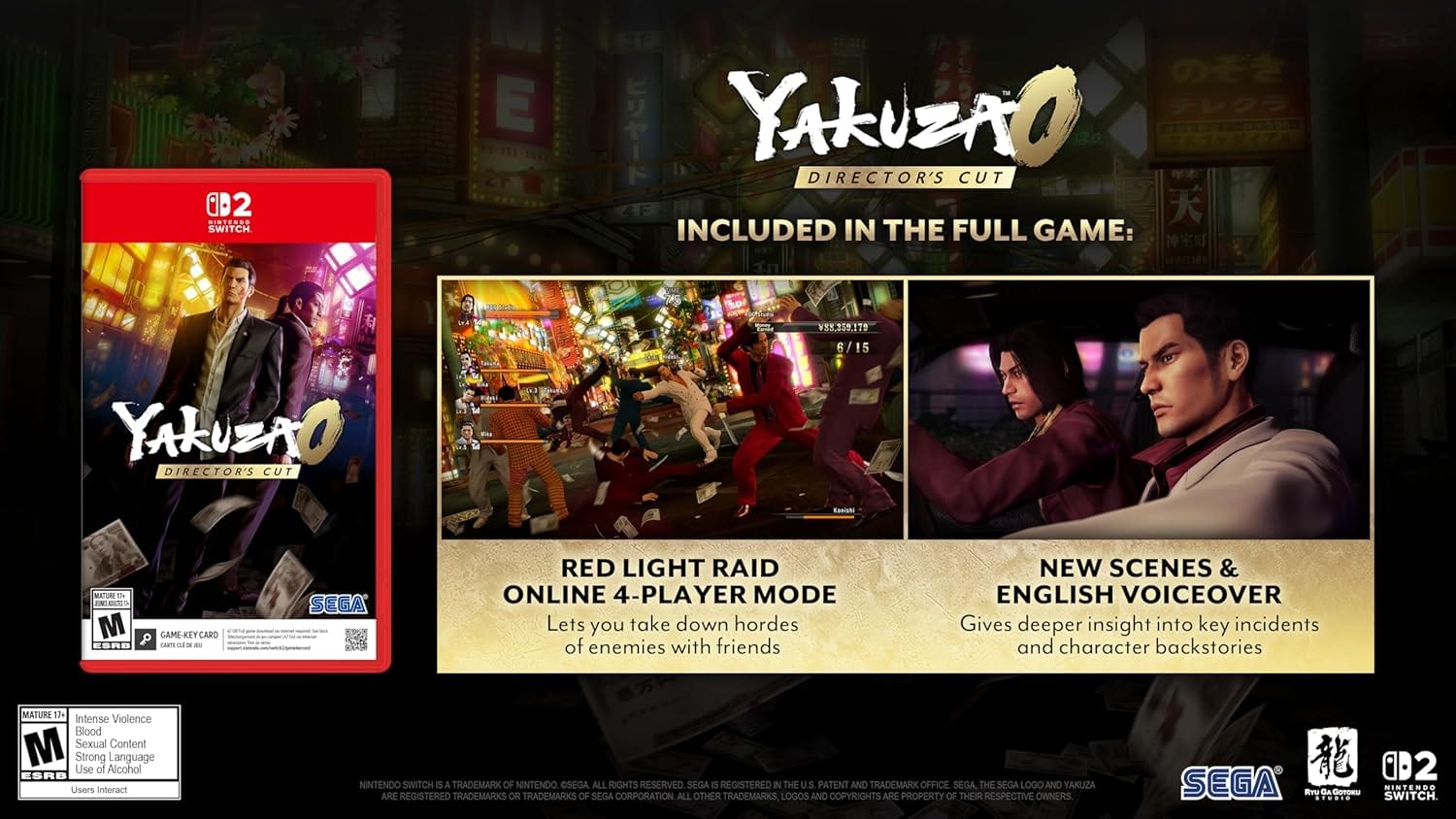 Yakuza 0: Director’s Cut - Nintendo Switch 2 - RPG Action Multiplayer Game
