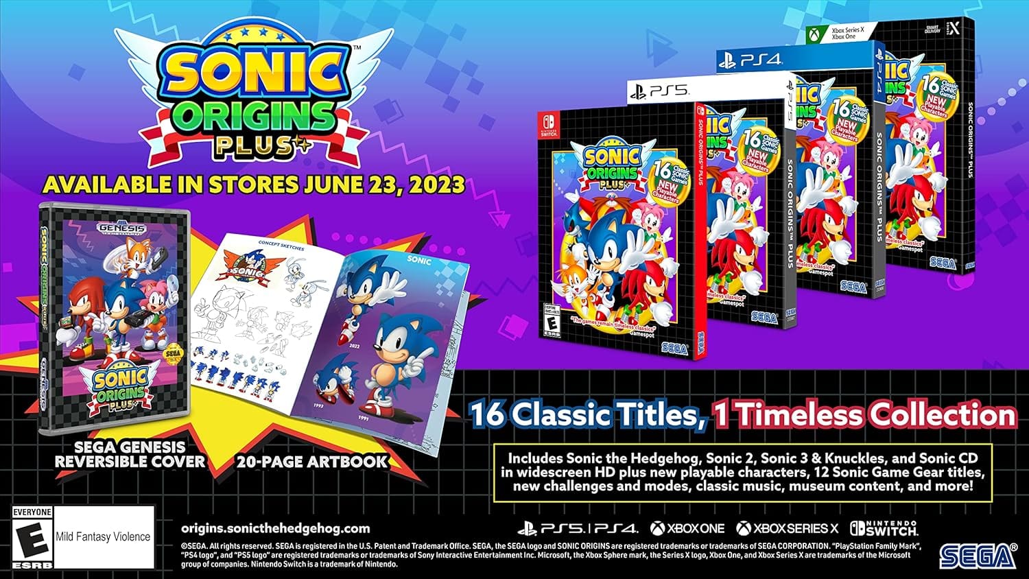 Sonic Origins Plus - Nintendo Switch Retro and Action Game - 16 games in 1