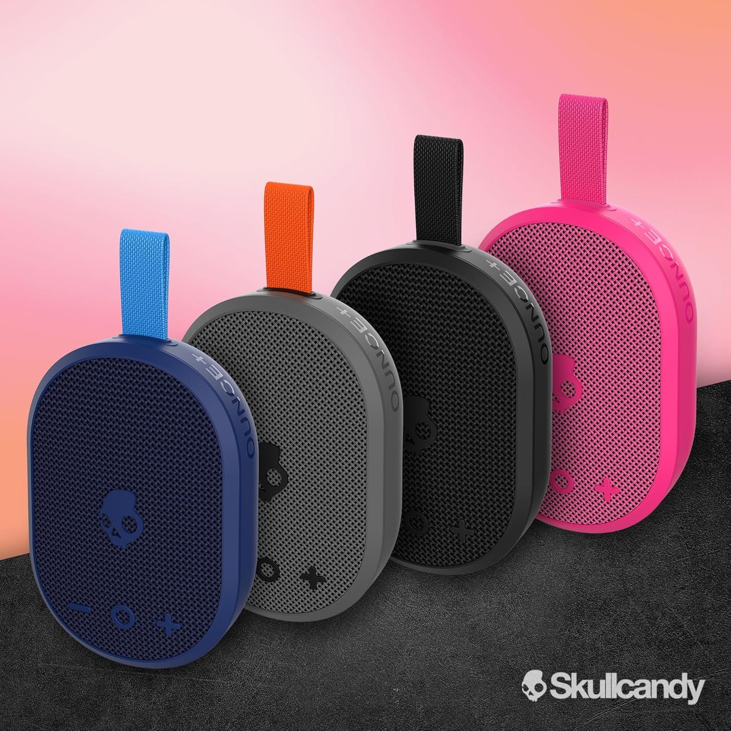 Skullcandy Ounce+ Wireless Mini Portable Bluetooth Speaker - IPX7 Waterproof, 16 Hour Battery, TWS,Nylon Carry Strap