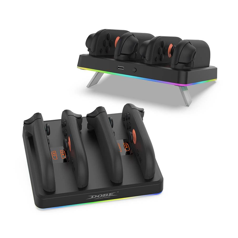 Nintendo Switch 2 Charging Dock 4 Controllers - RGB Lighting Wall Mountable - DOBE