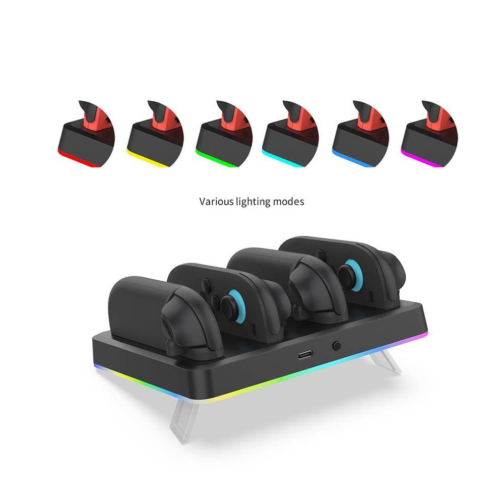 Nintendo Switch 2 Charging Dock 4 Controllers - RGB Lighting Wall Mountable - DOBE