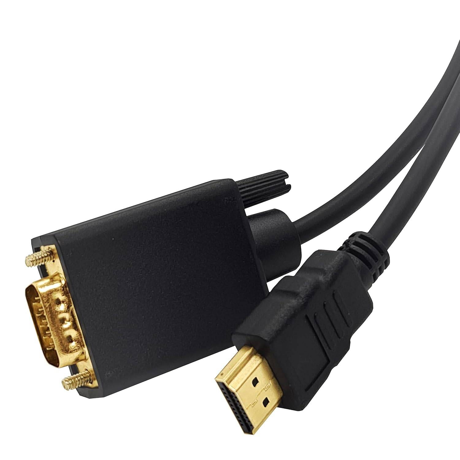 HDMI to VGA Adapter Cable 6ft, Gold-Plated Connectors - Compatible with Laptop, Monitor, Projector, TV, Xbox, Roku