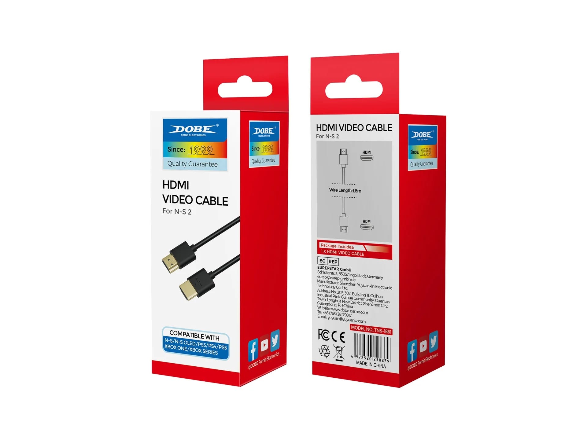 HDMI Cable For Nintendo Switch 2 (NS2), Switch, Switch OLED and Xbox - Dobe