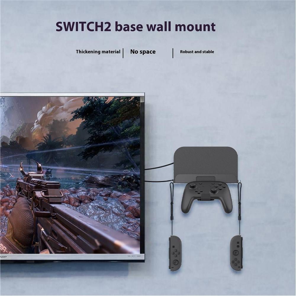 Nintendo Switch 2 Wall Mount Storage Rack - Suspension NS2 Bracket with Controller Hanger