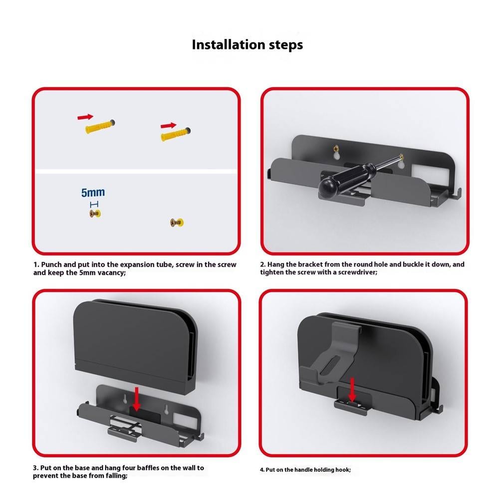 Nintendo Switch 2 Wall Mount Storage Rack - Suspension NS2 Bracket with Controller Hanger