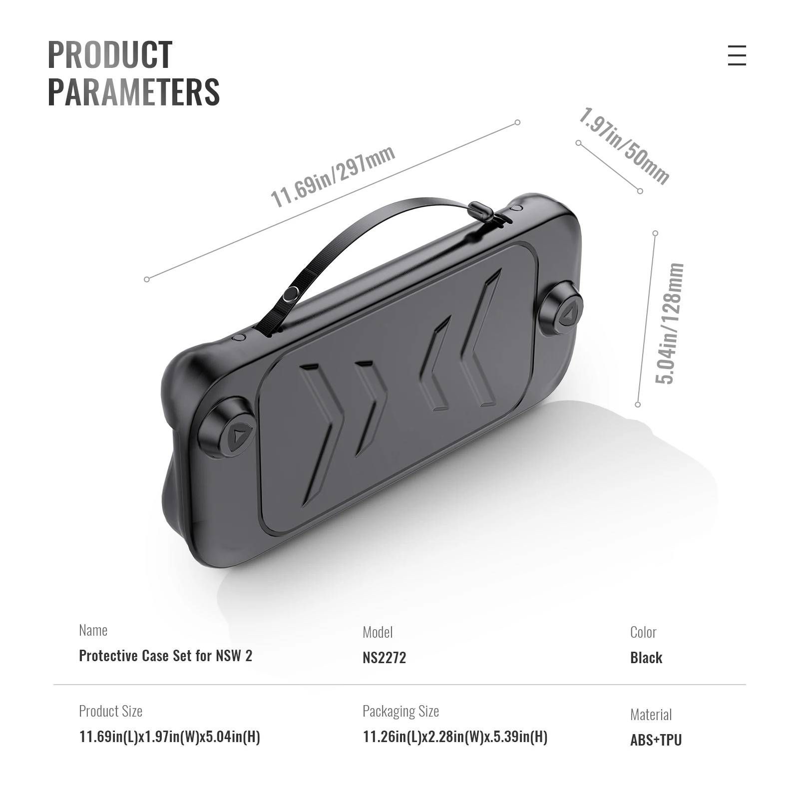 Nintendo Switch 2 Removable TPU Cover Protective Carry Case with Bracket for Switch 2 NS2 Accessories - JYS