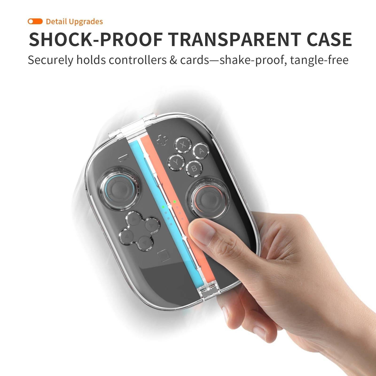 Nintendo Switch 2 Joy-Con Storage Case Transparent Hard Shell Protective Cover with Game Cards Storage