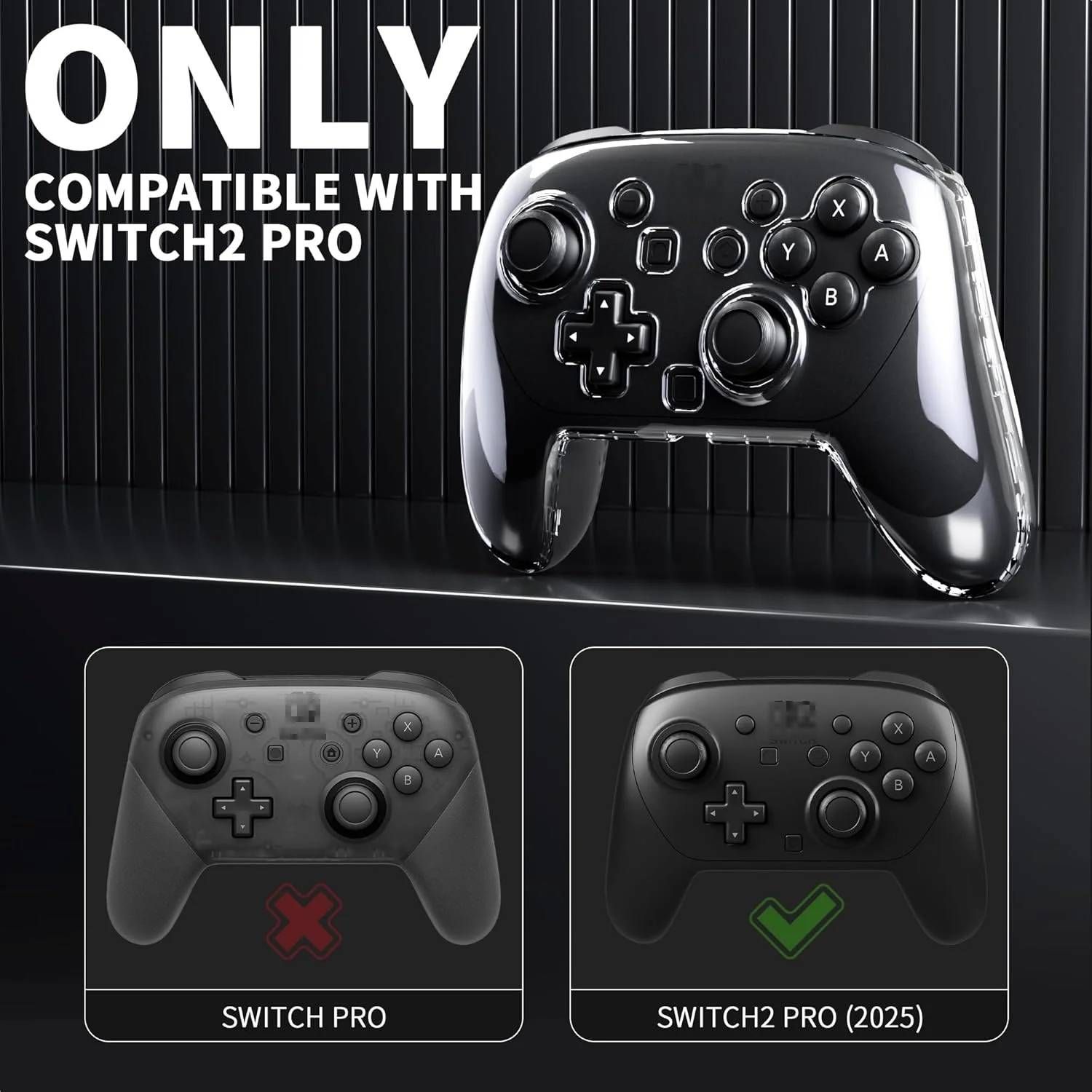 Nintendo Switch 2 Pro Controller Transparent Protective PC Hard Shell Case - NS2 Pro Joycon Protector