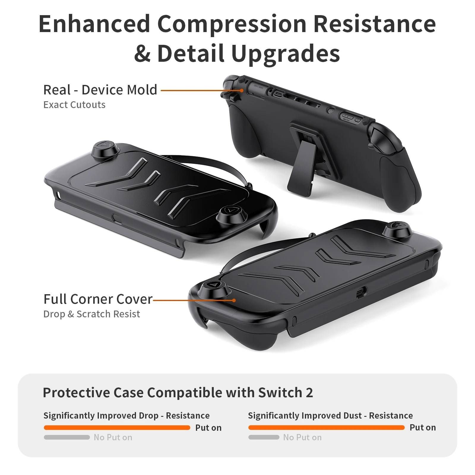 Nintendo Switch 2 Removable TPU Cover Protective Carry Case with Bracket for Switch 2 NS2 Accessories - JYS