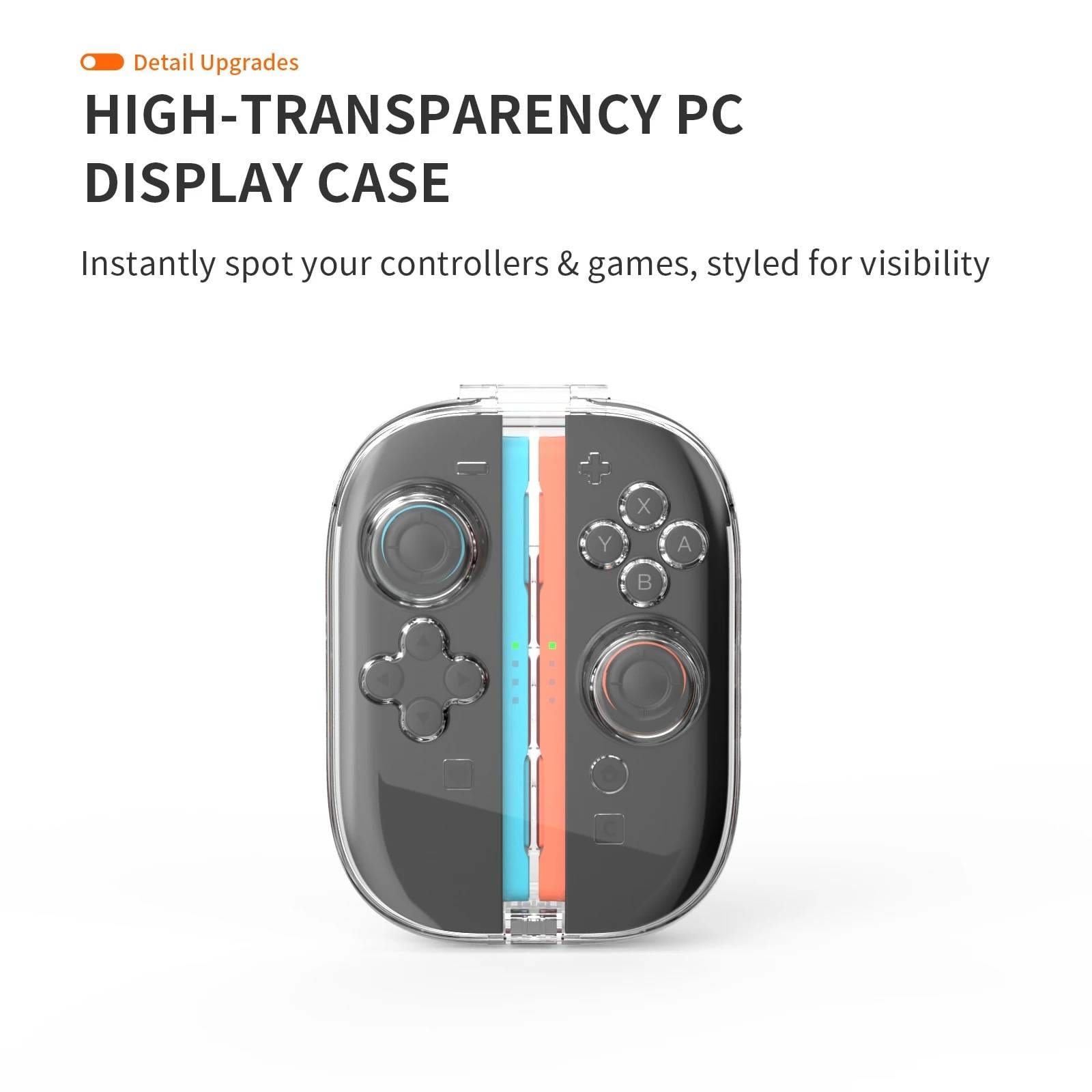 Nintendo Switch 2 Joy-Con Storage Case Transparent Hard Shell Protective Cover with Game Cards Storage