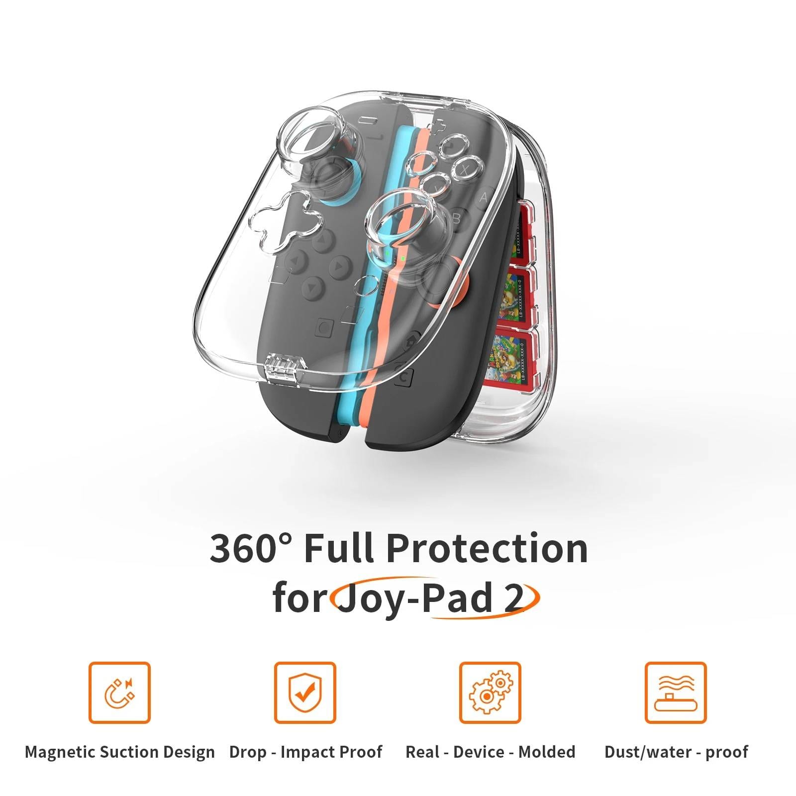 Nintendo Switch 2 Joy-Con Storage Case Transparent Hard Shell Protective Cover with Game Cards Storage