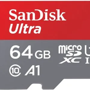 SanDisk 64GB Ultra microSDHC UHS-I Memory Card with Adapter - 120MB/s, C10, U1, Full HD, A1, Micro SD Card - SDSQUA4-064G-GN6MA