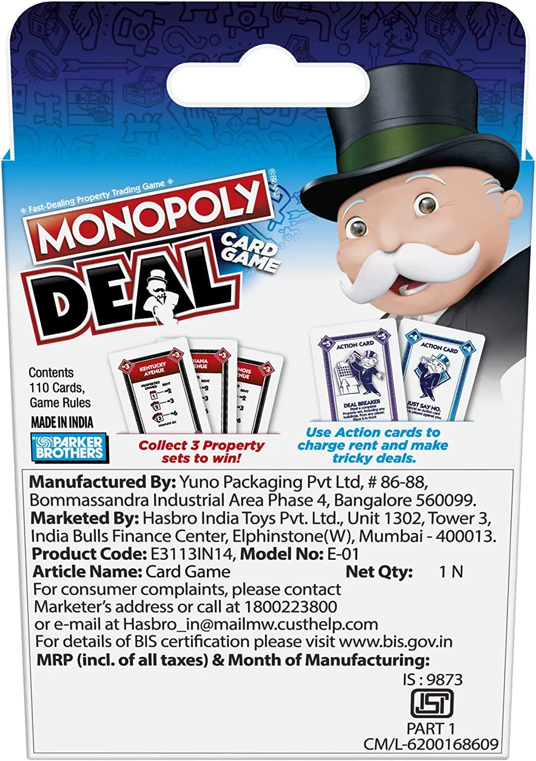 MONOPOLY Deal Card Game, Quick-Playing Card Game for 2-5 Players, Game for Families and Kids Ages 8 and Up