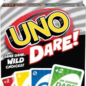 UNO Dare Card Game for Family Night Featuring Challenging and Silly Dares from 3 Different Categories