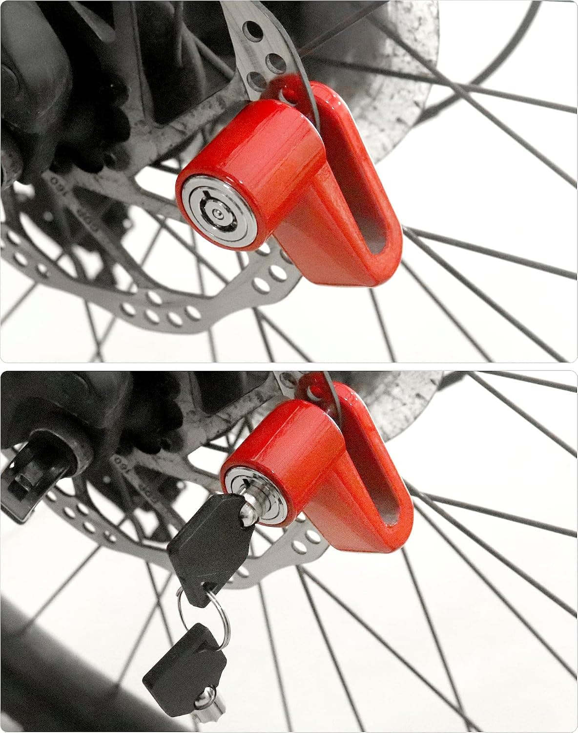 Safebros Disc Brake Lock for Motorcycle Accessories Heavy Duty Bike Bicycle Anti Theft Lock Compact Electric Scooter Ebike Powersports Wheel Hover Disc Locks