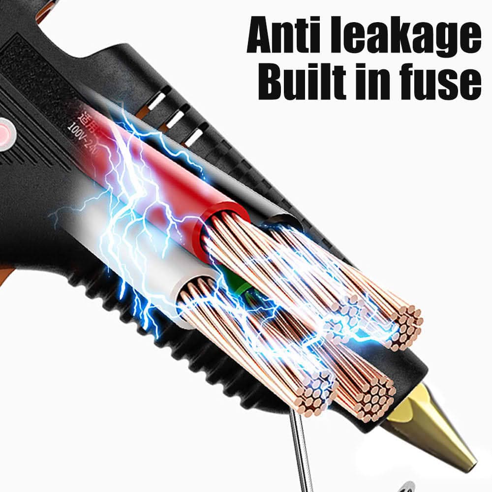 Safebros Full Size Hot Glue Gun with 60w Power, Fast Preheating Heavy Duty Industrial Gluegun Crafting, DIY and Repairs