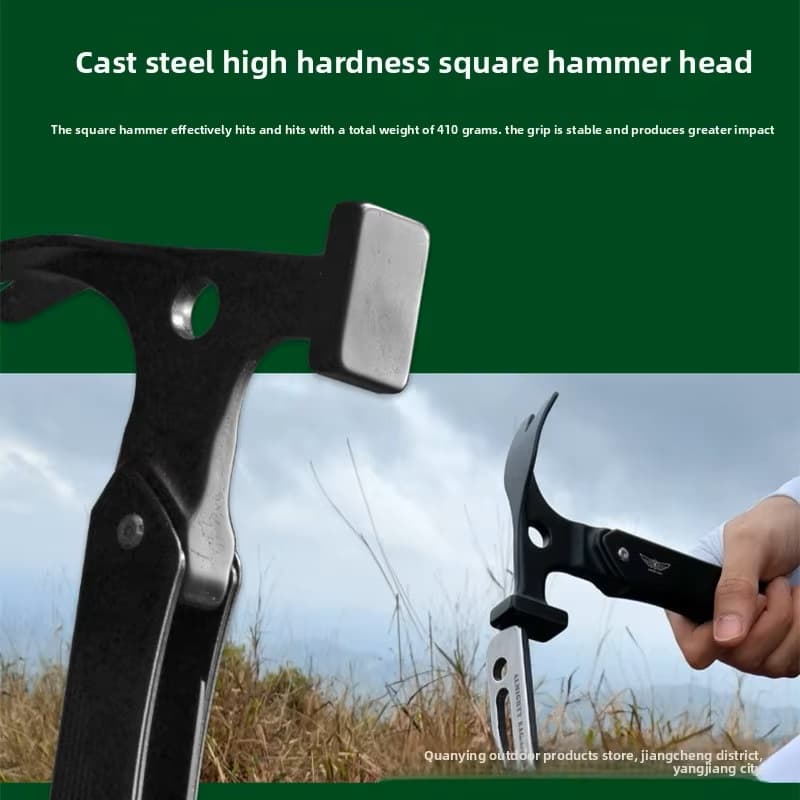 Safebros Multi-Functional Outdoor Camping Tent Pegs Hammer Square Head Ground Nail Canopy Fixing Claw Pile ALMIGHTY EAGLE PF23 Black