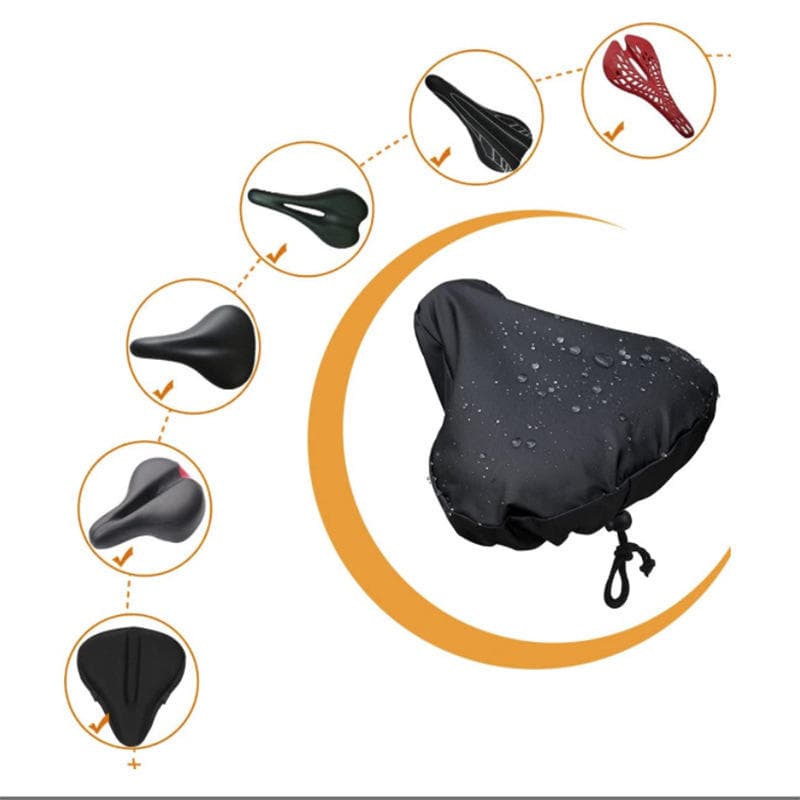 Safebros Waterproof Bicycle Saddle Rain Cover With Drawstring Closure for Mountain Bike and Road Bike Seat Protection Use