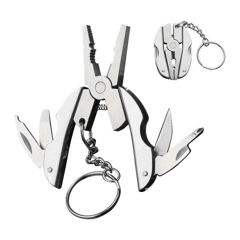 Mini Multitool Keychain Set - Multifunctional All In One Pocket Tool - 6-in-1, Plier, Wire Strippers, Phillips Screwdriver, Knife, File & Flat, With Carry case