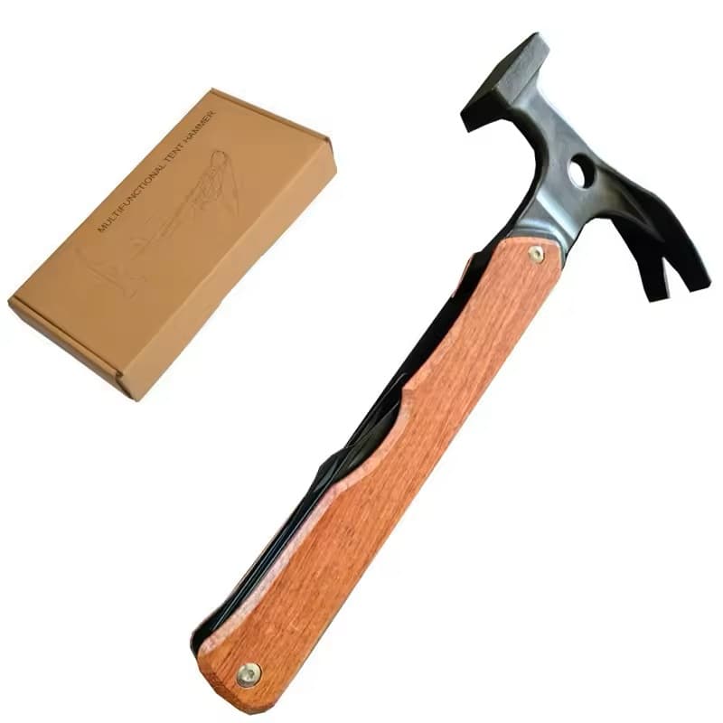 Safebros Multi-Functional Outdoor Camping Tent Pegs Hammer Square Head Ground Nail Canopy Fixing Claw Pile ALMIGHTY EAGLE PF23 Black