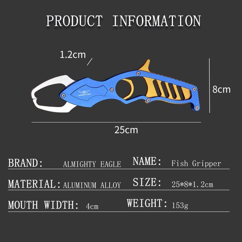 Safebros Aluminum Alloy Fish Lip Grabber Fishing Tool Plier with 4cm Mouth Width for Secure Grip Multi-Use Essential Fishing Accessory