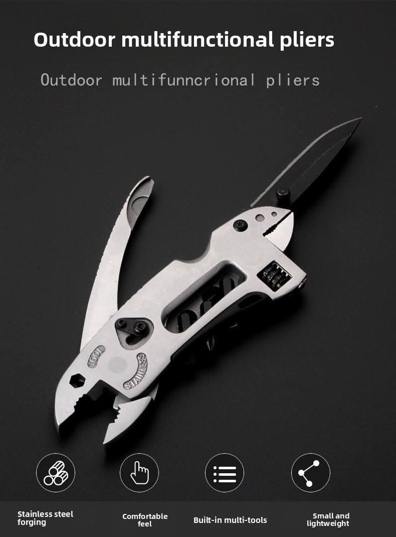 Safebros High Quality Survival Emergency Spanner Hand Multitool Multi-functional Adjustable Wrench Tools Plier