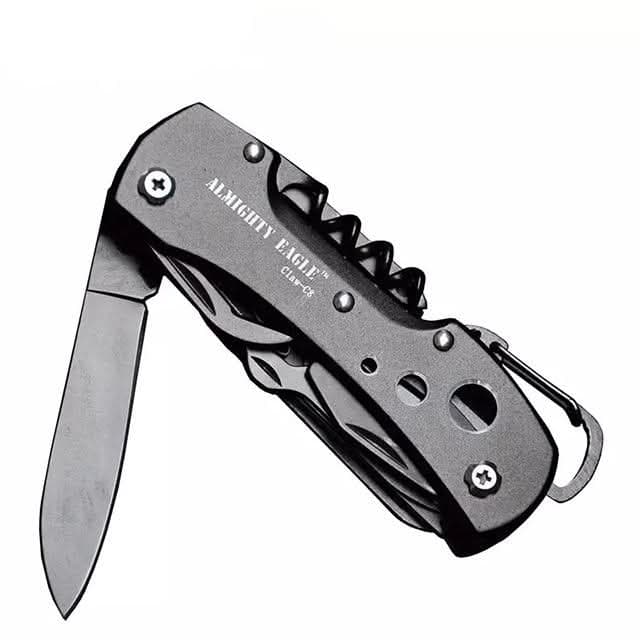 Professional EDC Camping Multi-Tool Knife, 6.5cm Stainless Blade, Multi-functional Tool