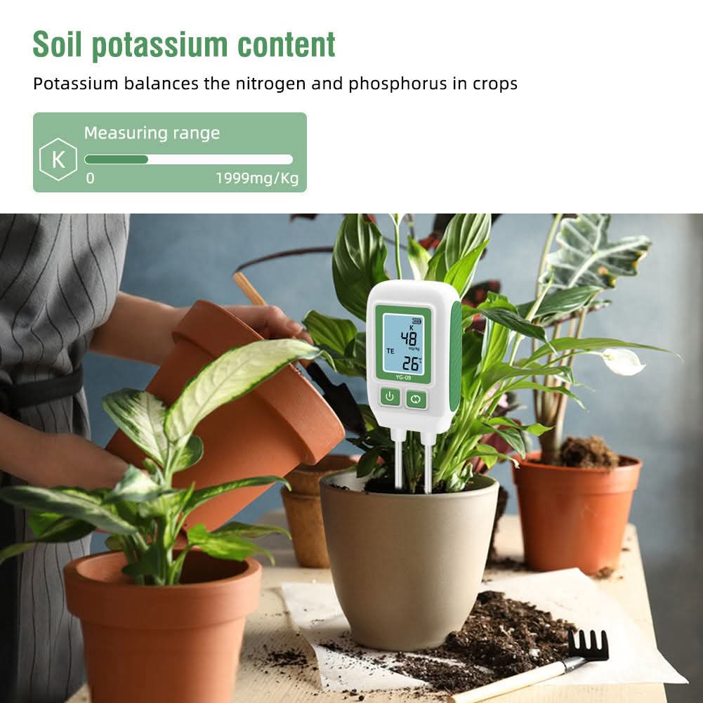 Safebros Digital Soil NPK Tester ~ Nitrogen Phosphorus Potassium Analyzer With LCD Display & Temperature Sensor