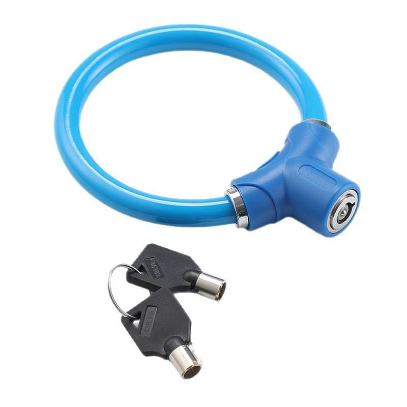 Safebros Anti-Theft Bike Cable Lock, Black, Portable, Key Lock, Rustproof 7-Pin Zinc Alloy Core, 11.8" Unfolded, One-Press Locking, Multi-Section Interlocking, for Bike/Gate/Fence/Grill