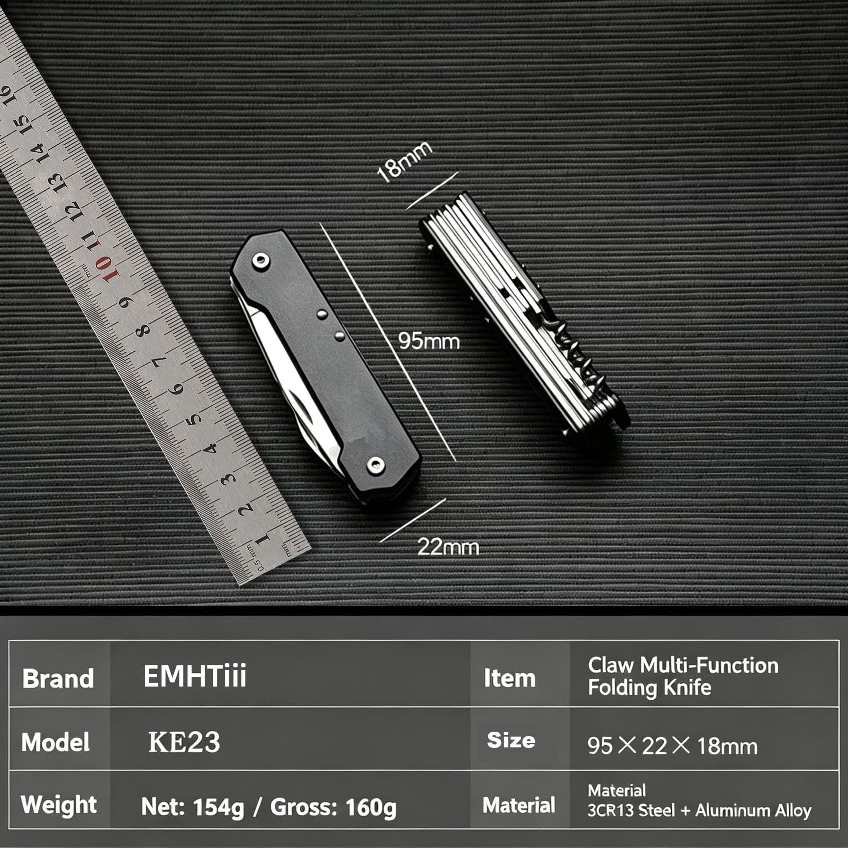 Safebros Hot Selling 3CR13 Stainless Steel Blade Mini Folding Knife Multi-Tool Swiss Knife Multitool Pocket camping and outdoor Model KE23