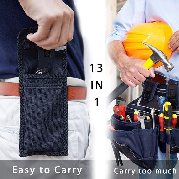 Safebros MUPL-136 Multifunction Pliers Hammer 13 in 1 Foldable Multi-Tool Knife Outdoor Emergency Portable Multipurpose Tool Openers