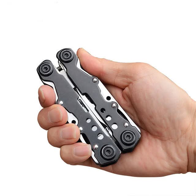 Safebros Multi-Functional Industrial Grade Stainless Steel Tool Kit Pocket Folding Pliers with Wire Cutter Screwdriver and Blade